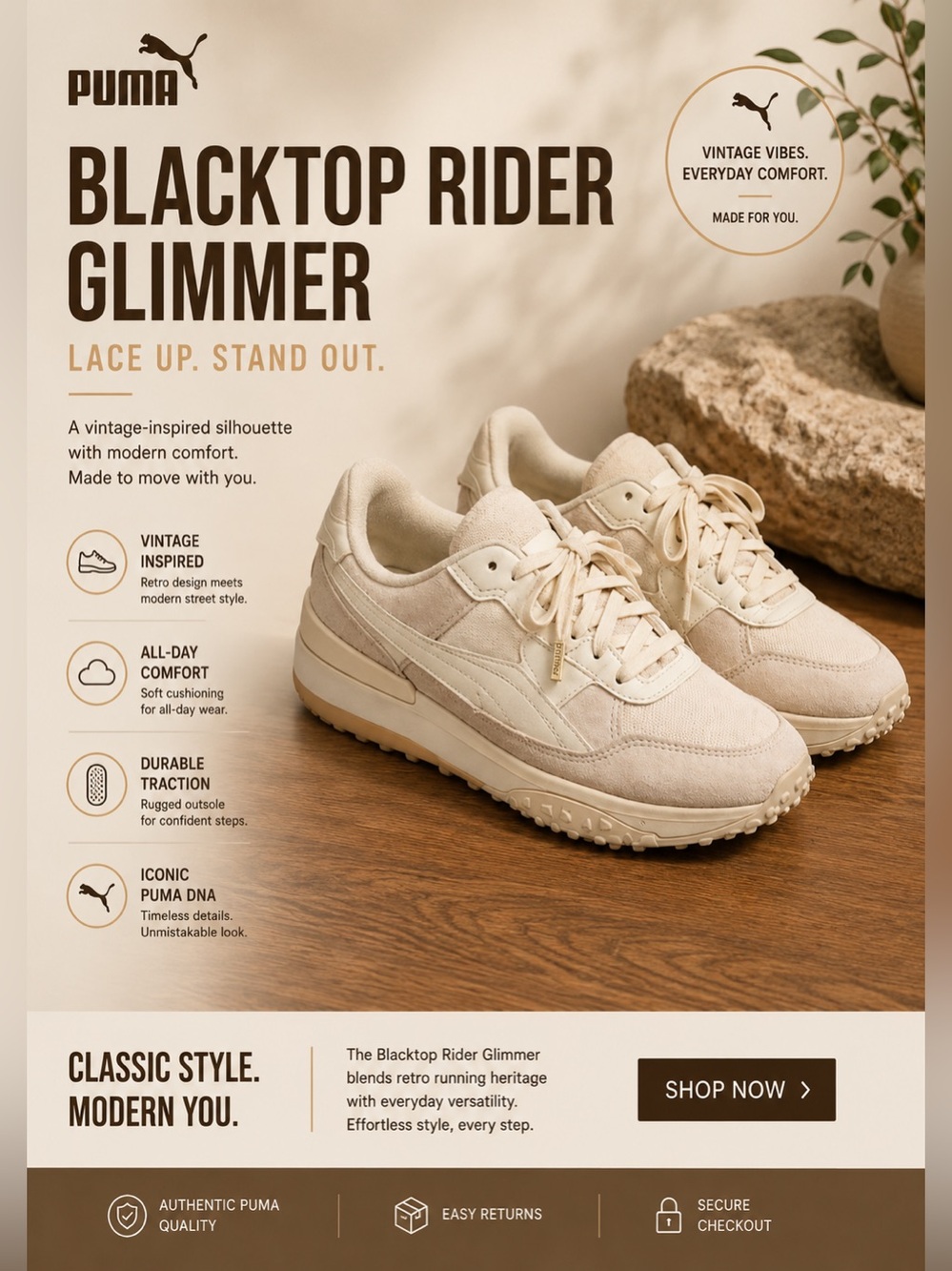 Blacktop Rider Glimmer Lace Up Sneakers puma woman’s